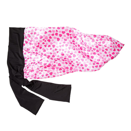Red By Kiss Kids Satin Braid Bonnet, Comfy Wide Band For Long Hair, Long Braids (Hearts) Multi Color