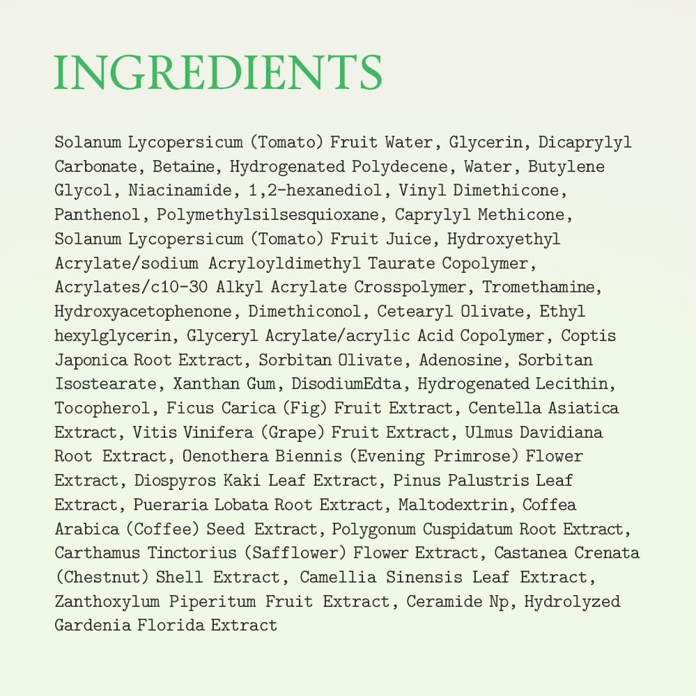 Fully Green Tomato Facial Cream, Pore Lifting With 65% Green Tomato Extract And Vitamin C, Facial Moisturizer For Hydration And Elastcity, Fragrance Free, Vegan & Dermatologically Tested, 3.04 Fl,Oz