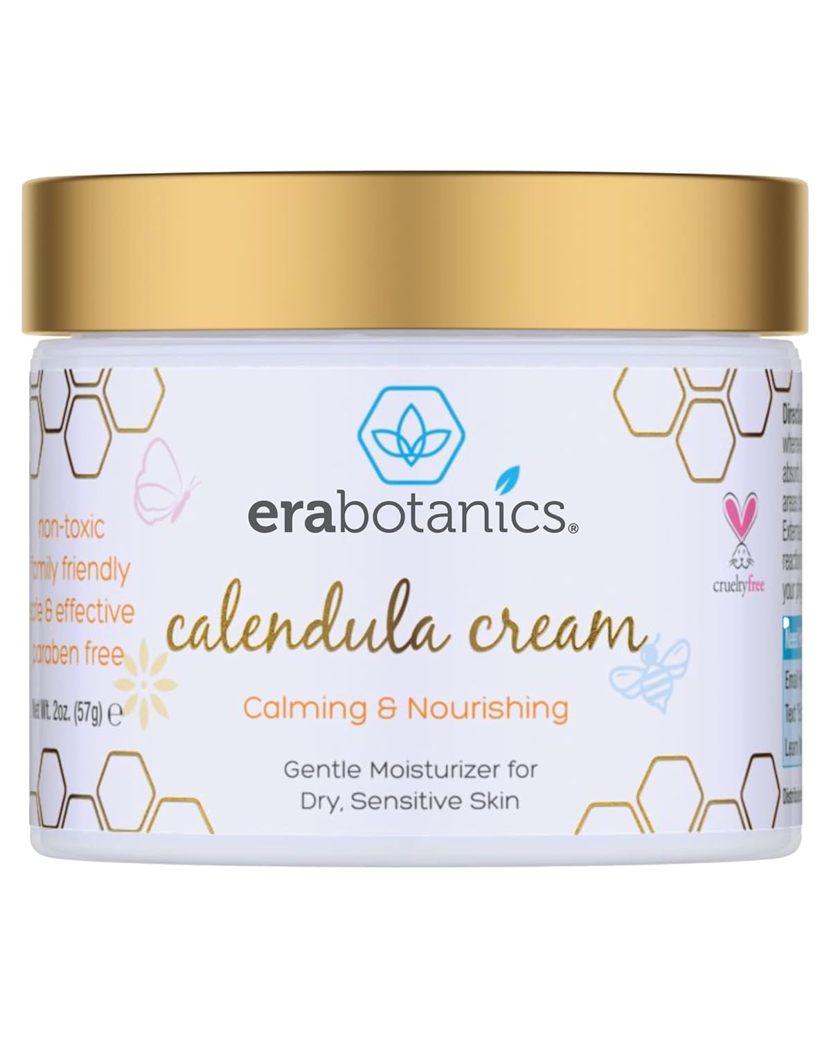 Era Organics Baby Moisturizing Cream - Soothing And Nourishing Calendula Cream With Cocoa Butter, Rosemary And More - Baby Face Cream And Baby Moisturizer For Sensitive Skin Made In The Usa 2 Oz