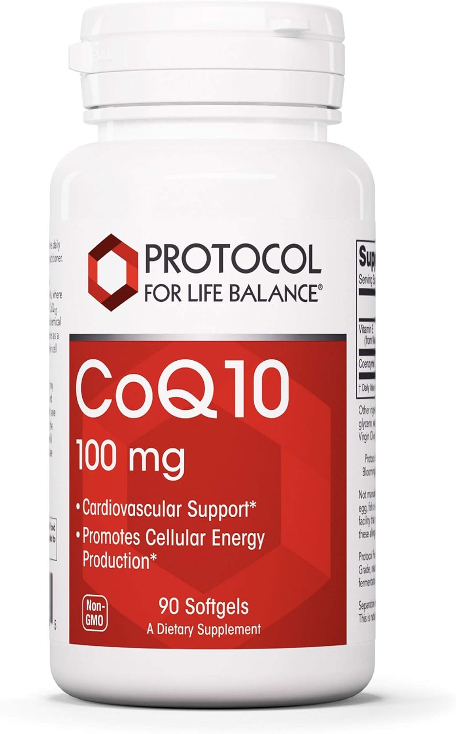 Protocol Coq10 100Mg - Antioxidant Power Of/Vitamin E, Cellular Energy Support - 90 Softgels