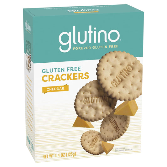 Glutino Gluten Free Crackers, Cheddar, 4.4 Ounce Boxes (Pack Of 6)