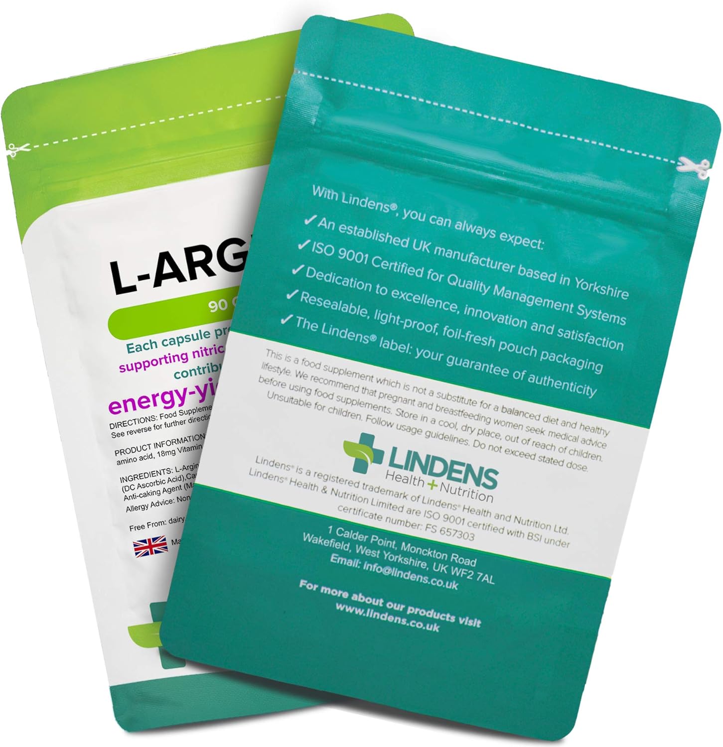 Lindens - L-Arginine 500mg, 90 Capsules - UK Made - Amino Acid with Vitamin C - Supports Nitric Oxide Levels, Contributes to Vascular Performance & Metabolism - Letterbox Friendly : Amazon.co.uk: Health & Personal Care