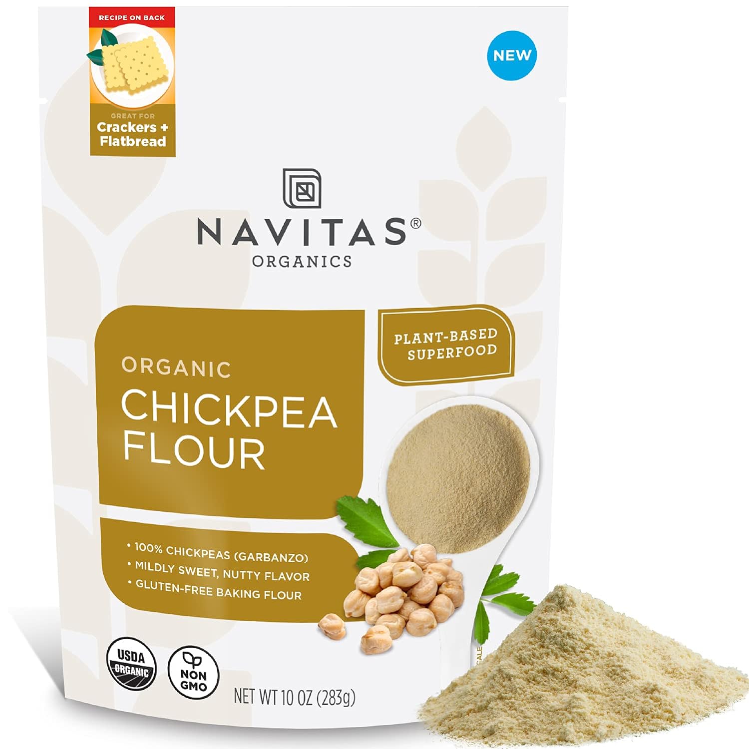 Navitas Organics Chickpea Flour, 10Oz — Organic, Non-Gmo, 100% Chickpea Flour, Grain-Free & Gluten-Free — 19 Servings