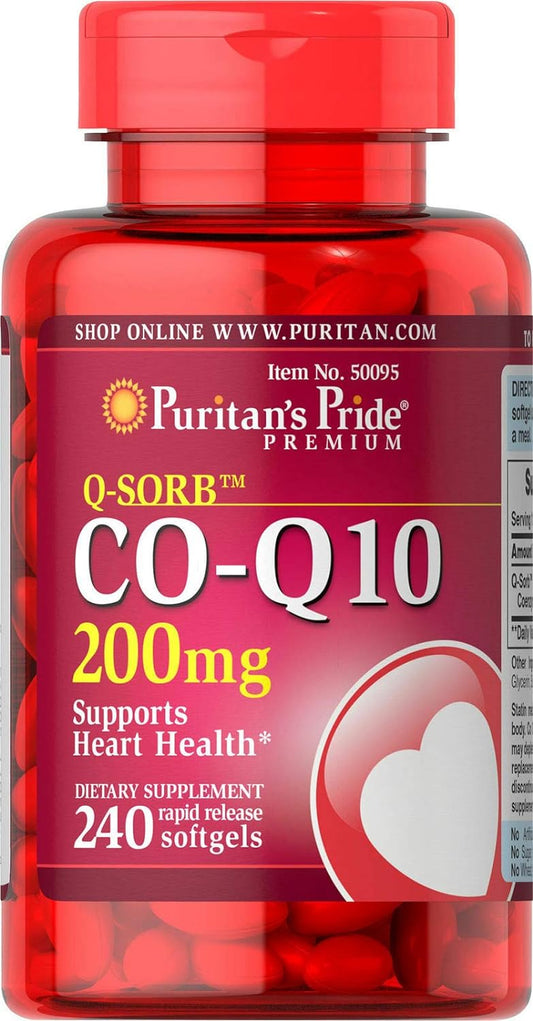 Puritan's Pride CoQ10 200mg, Supports Heart Health, 240 Rapid Release Softgels
