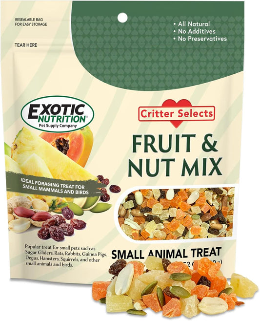 Fruit & Nut Mix (7 Oz.) - Healthy & Unique Mixed Nuts & Dried Fruit Treat - Sugar Gliders, Squirrels, Marmosets, Parrots, Birds, Rats, Rabbits, Guinea Pigs, Hamsters, Chinchillas & Other Small Pets…