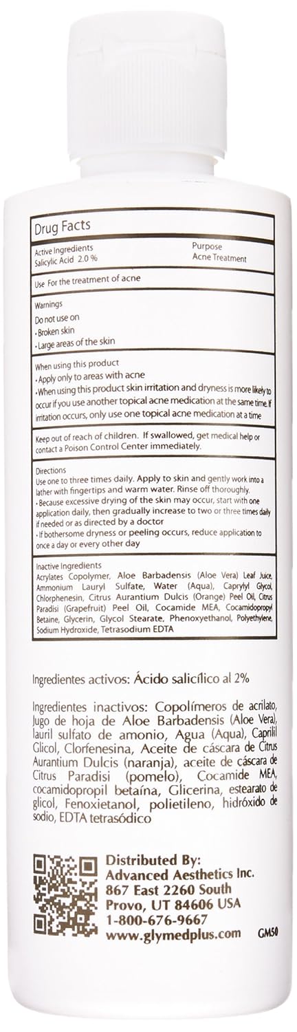Glymed Plus Serious Action Sal X Exfoliating Cleanser, 8 Ounce : Beauty & Personal Care