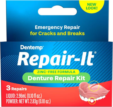 Dentemp Repair Kit - Repair-It Advanced Formula Denture Repair Kit - Denture Repair Kit Repairs Broken Dentures - Denture Repair to Mend Cracks & Replace Loose Teeth…