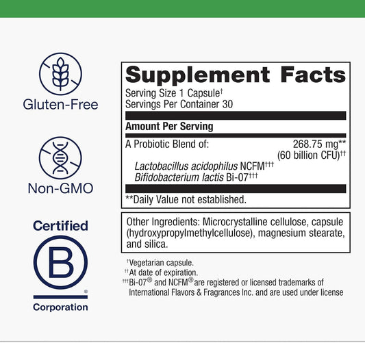 Metagenics Ultraflora Ib Probiotic - Relief For Occasional Intestinal Distress* - Probiotics For Digestive Health* - Anti-Bloat For Men & Women* - 60 Billion Cfu - Non-Gmo, Gluten-Free - 30 Capsules