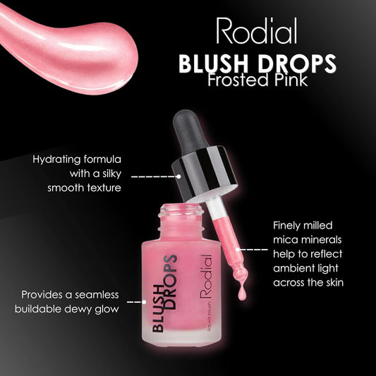 Rodial Blush Drops Sunset Kiss/Frosted Pink, 0.5 Fl Oz, Moisturising Make Up Blush Drops With Vitamin E, Liquid Blush With Naturally Radiant Finish, Long Lasting Finish