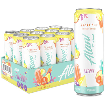 Alani Nu Tropsicle Sugar Free, Low Calorie Energy Drinks | 200Mg Caffeine | Pre Workout Performance With Antioxidants | Biotin B Vitamins | Zero Sugar | 10 Calories | 12 Fl Oz Cans (12 Pack)