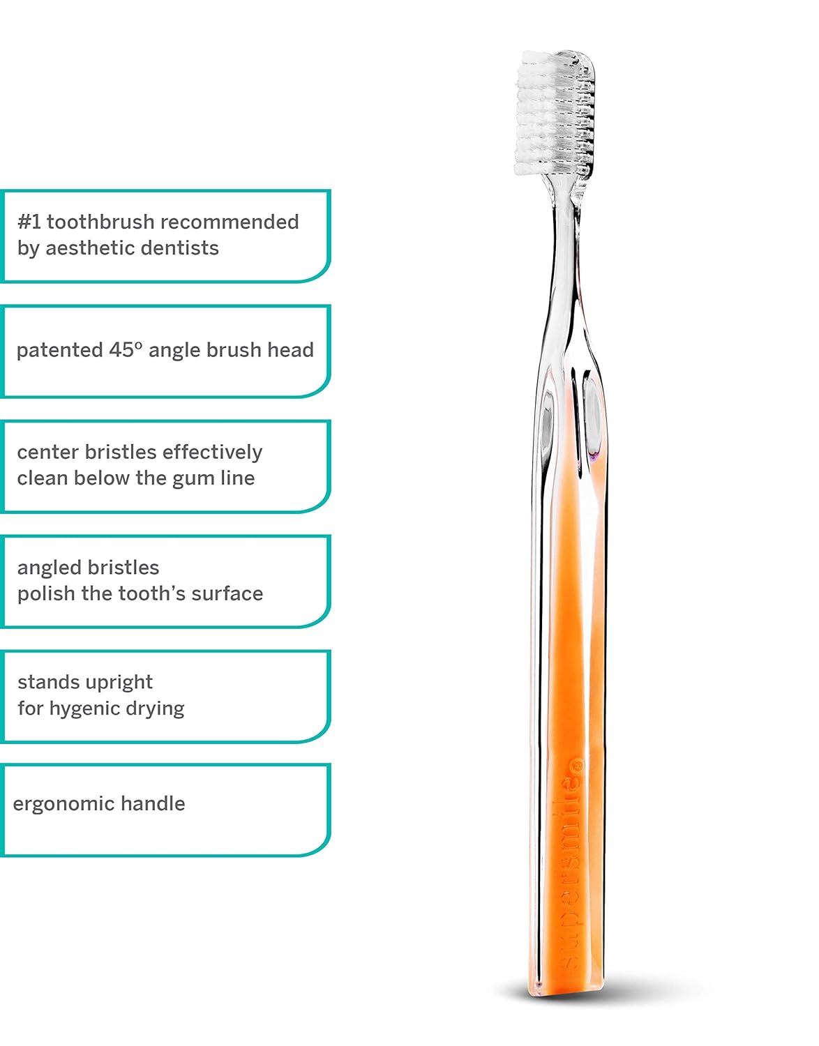 Supersmile Crystal Collection Toothbrush, Orange Sunstone : Beauty & Personal Care