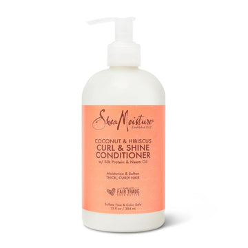 Sheamoisture Curl & Shine Conditioner Coconut & Hibiscus, For Thick, Curly Hair To Moisturize & Soften, 13 Oz