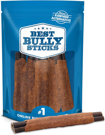 Best Bully Sticks All Natural Dog Chews - 6 Inch Chicken Wrapped Beef Collagen Sticks - Usa Baked & Packed - Highly Digestible, Limited Ingredient, Rawhide Alternative Dog Chew - 5 Pack