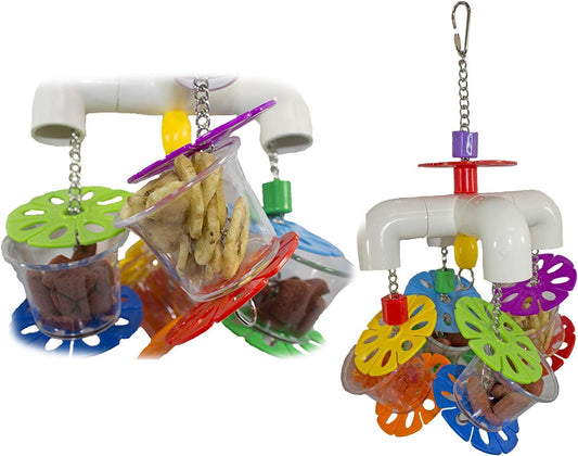 Mobile Forager - Durable Fun Treat Foraging Cage Accessory Toy - Sugar Gliders, Squirrels, Chinchillas, Prairie Dogs, Degus, Opossums, Marmosets, Monkeys, Parrots, Birds, Rats, Hamsters & Gerbils