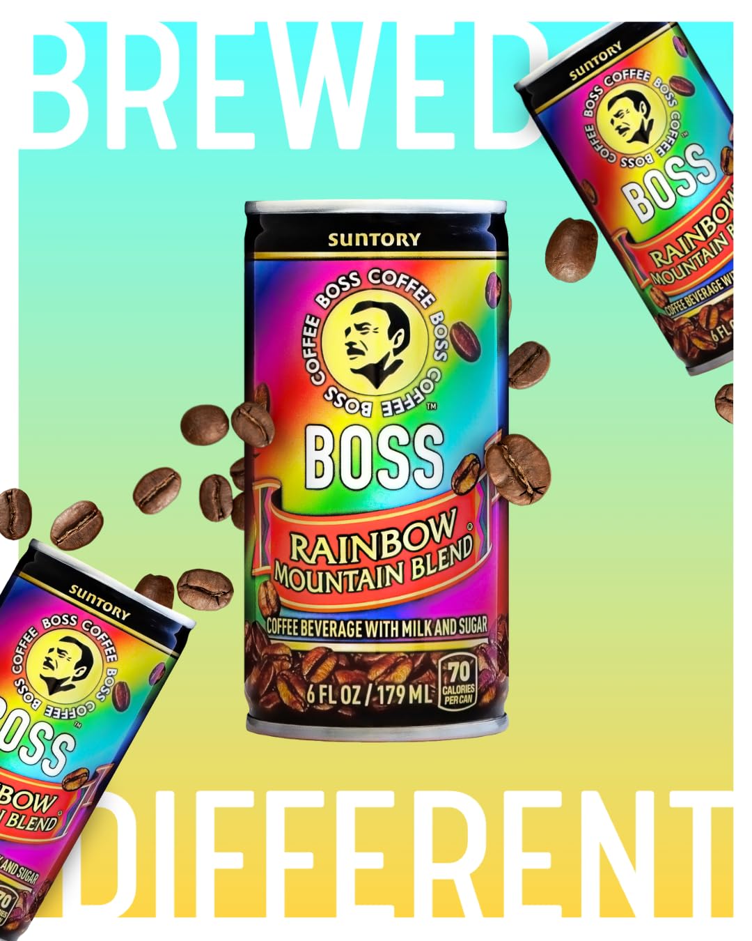 Boss Coffee By Suntory – Rainbow Mountain Blend Japanese Flash Brew Coffee, 6Oz 12 Pack, Imported From Japan, Espresso Doubleshot, Ready To Drink, Contains Milk, No Gluten