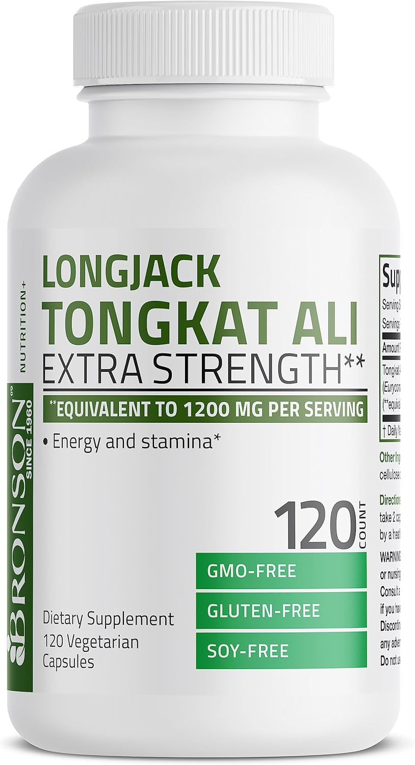 Bronson Longjack Tongkat Ali Extra Strength, 120 Vegetarian Capsules : Health & Household