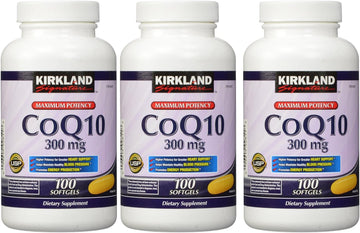 Kirkland Signature fKySk, COQ10 300 mg 100 Softgels (Pack of 3)