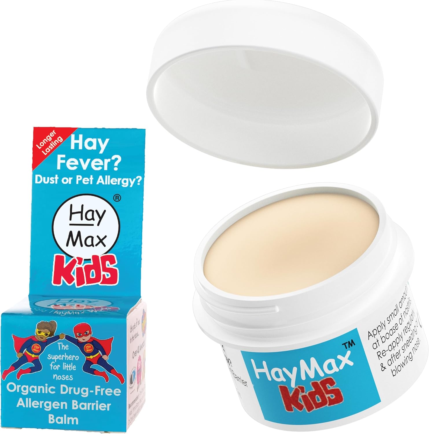 Haymax Allergen Barrier Balm - For Kids 5Ml - Organic, Natural & Non-Drowsy Hay Fever & Allergy Relief Balm - Traps & Blocks Pollen, Dust & Other Allergen Particles - Apply Around The Nose & Eyes