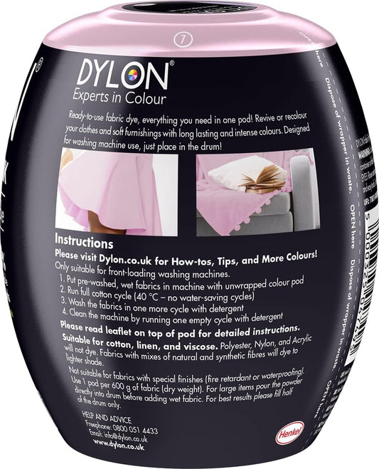 Dylon Washing Machine Fabric Dye Pod For Clothes & Soft Furnishings, 350G – Peony Pink