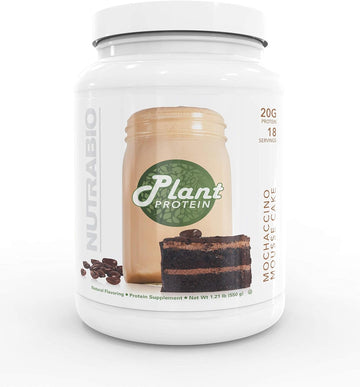 NutraBio Plant Protein ? Complete Amino Acid Profile ? 20G of Protein per Scoop ? Gluten and Dairy Free, Zero Fillers, Naturally Sweetened, Non-GMO, USA Made Protein Powder - Mochaccino Cake