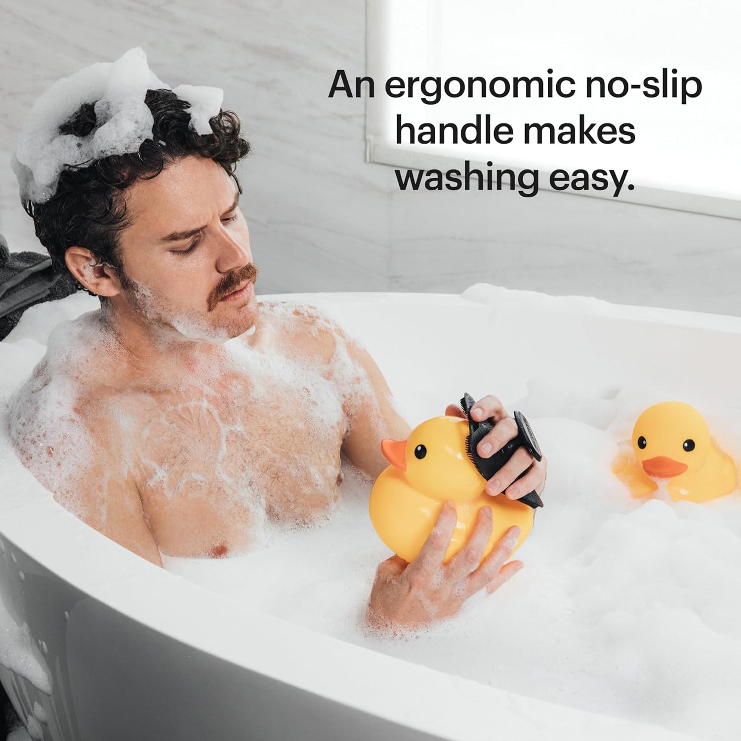 MANSCAPED® The Body Buffer Premium Silicone Scrubber for Nourishing, Cleaning & Exfoliating Your Skin - Lather Boosting Bristles with Ergonomic No-Slip Handle, Long-Lasting & Easy to Clean (1-Pack) : Beauty & Personal Care