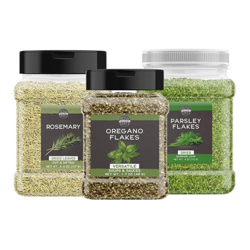 Birch & Meadow Oregano, Parsley, & Rosemary Bundle, Various Sizes, Kitchen Staples, Savory Flavors