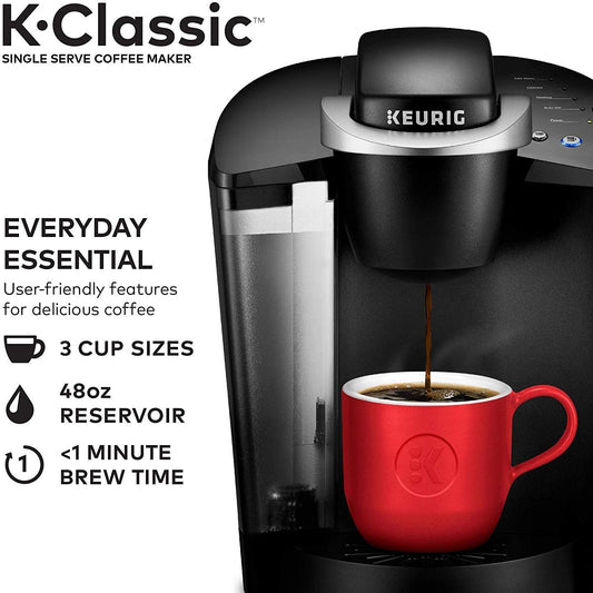 Keurig K-Classic Coffee Maker, Single Serve K-Cup Pod Coffee Brewer, Black And Under Brewer Storage Drawer, Holds Up To 36 Keurig K-Cup Pods, Black