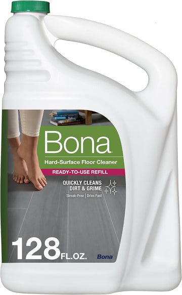 Bona Multi-Surface Floor Cleaner Refill - 128 fl oz - Unscented - Refill for Bona Spray Mops and Spray Bottles - Residue-Free Floor Cleaning Solution for Stone, Tile, Laminate, and Vinyl Floors
