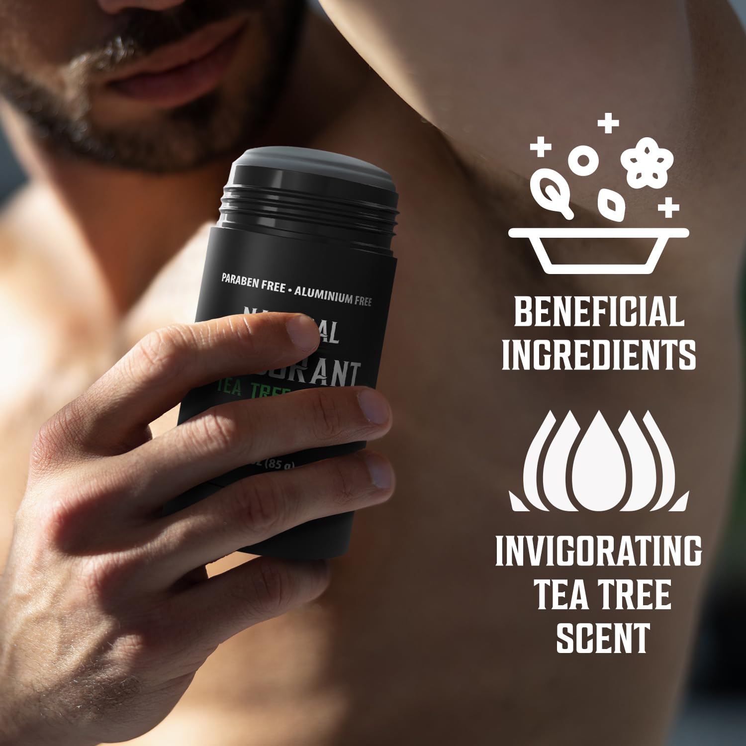 Viking Revolution Tea Tree Deodorant for Men - Natural Deodorant for Men Charcoal Deodorant Men with Shea Butter, Coconut Oil, Baking Soda, Beeswax - Mens Deodorant Aluminum Free (3oz) : Beauty & Personal Care