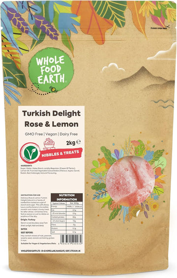 Wholefood Earth Turkish Delight Rose And Lemon 2 Kg | Gmo Free | Dairy Free