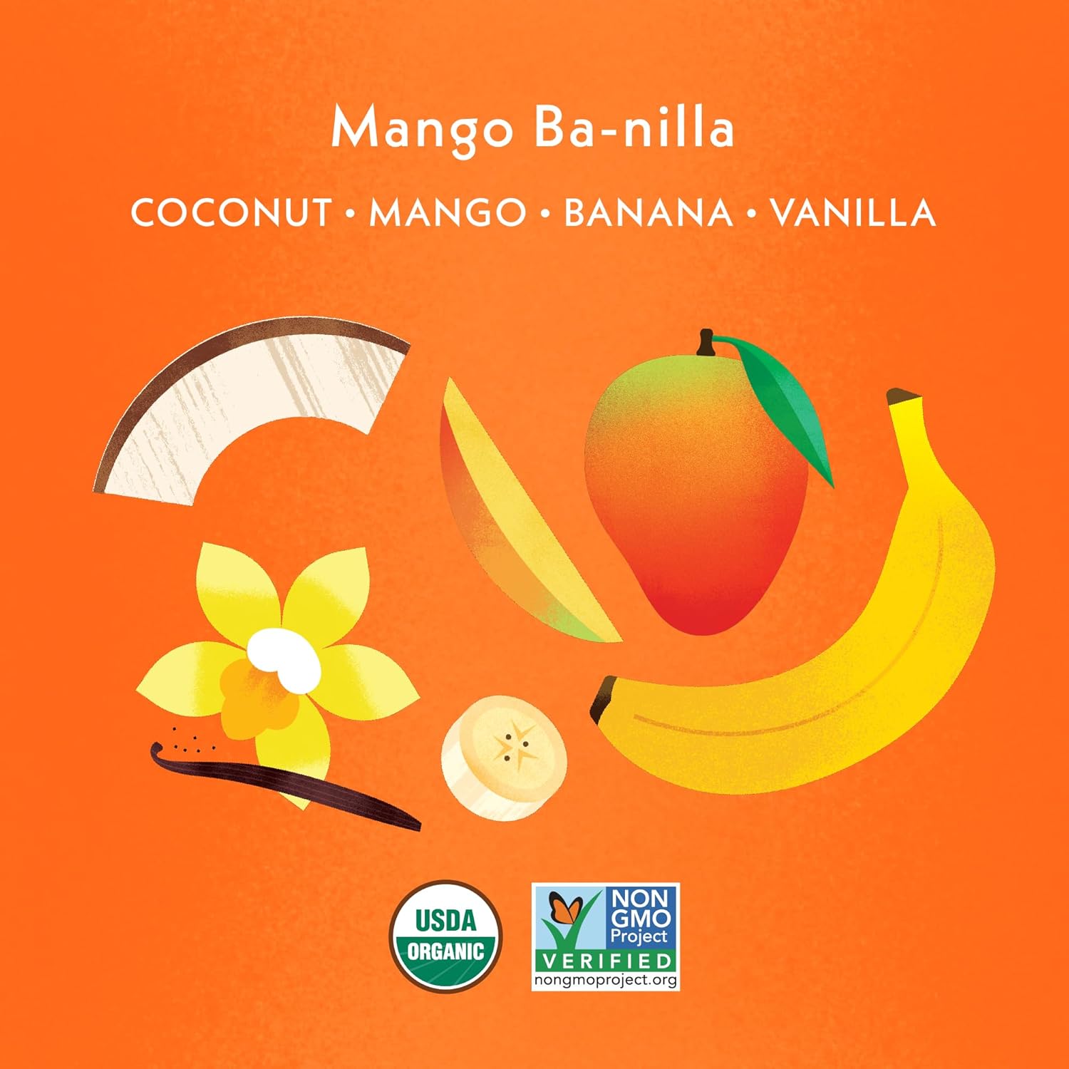 Once Upon A Farm Organic Coconut Melts, Mango Ba-Nilla, 8Ct