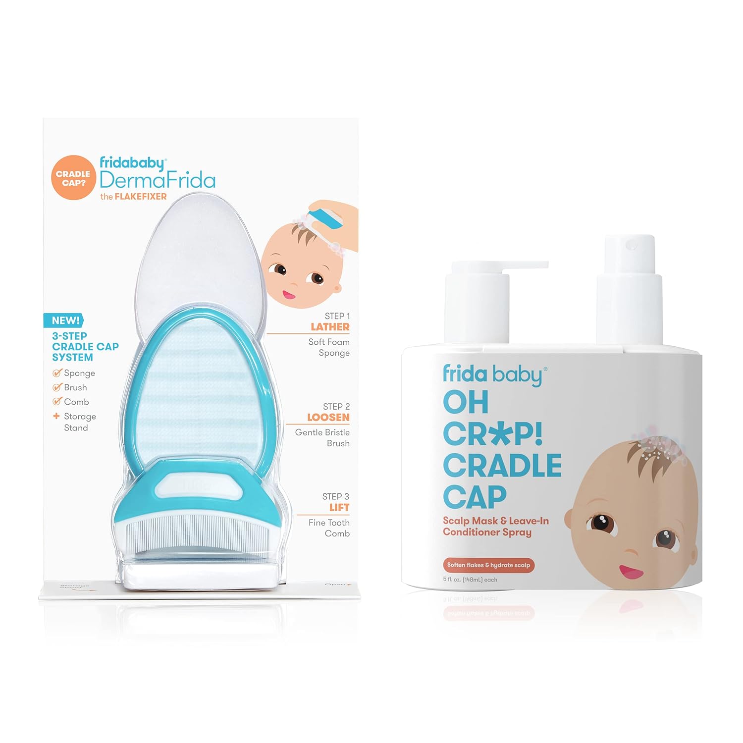 Frida Baby The 3-Step Cradle Cap System With Scalp Spray + Scalp Mask