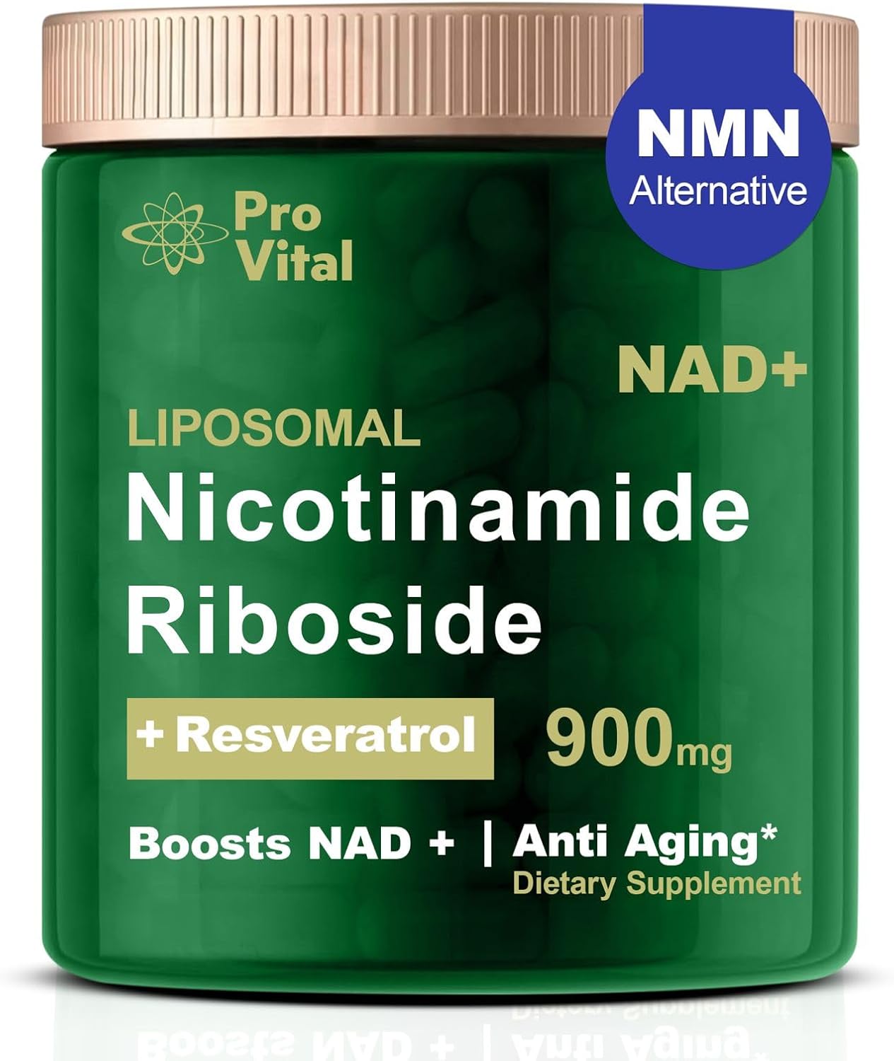 Nad Supplement, Nad Liposomal Nicotinamide Riboside 900Mg - Nmnh Supplement Alternative - Extra Strength Liposomal Nad+ Supplements With Resveratrol For Anti Aging, Energy, Focus - 80 Capsules