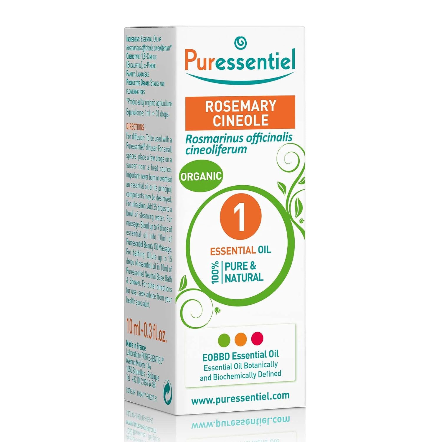 Organic Essential Oil - Rosemary Cineole by Puressentiel for Unisex - 