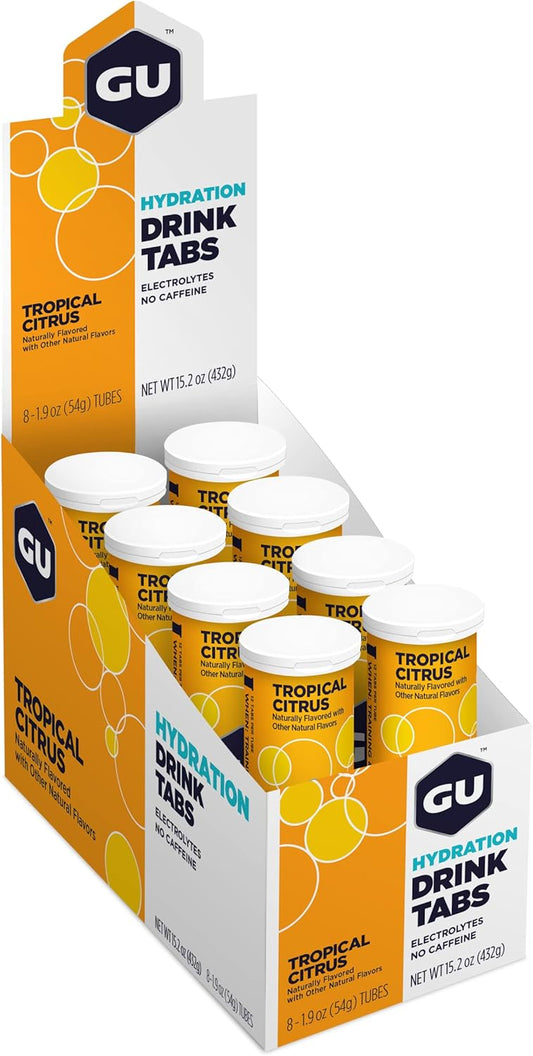 Gu Energy Hydration Electrolyte Drink Tablets, Vegan, Gluten Free & Caffeine Free, Enhanced Endurance Sports Drink For Running, Cycling, Triathlon, 4-Count (48 Servings), Lemon Lime