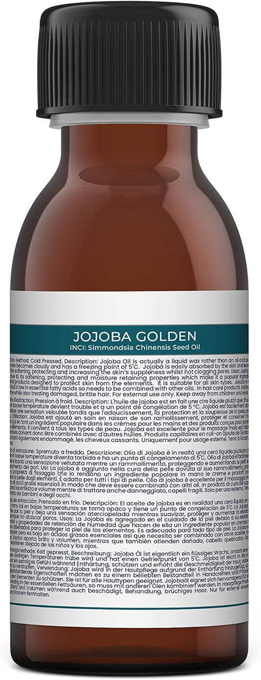 Mystic Moments | Jojoba Golden Carrier Oil 10Ml - Pure & Natural Oil Perfect For Hair, Face, Nails, Aromatherapy, Massage And Oil Dilution Vegan Gmo Free