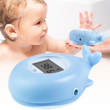 Baby Bath Thermometer, Whale Bath Thermometer Baby Safety, BPA-Free Bath Tub Thermometer, Temp Warning Water Thermometer & Room Thermometer, Bath Thermometer for Pregnancy, Infants, Newborn