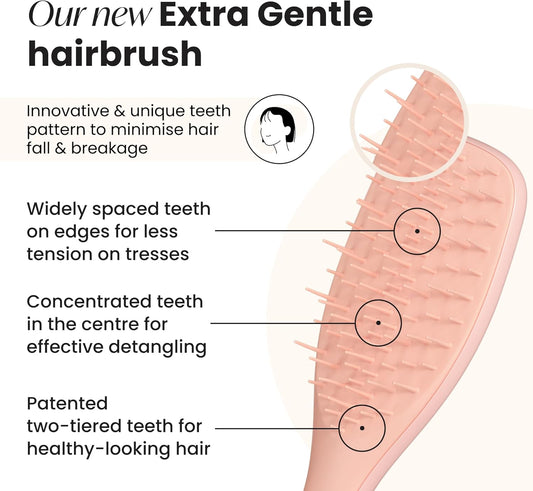 Tangle Teezer Extra Gentle Ultimate Detangler Hairbrush, Less Tension To Minimise Breakage, Effective And Extra Gentle Detangling, Safe For Uuse On Wet And Dry Hair, For All Hair Types, Eucalyptus