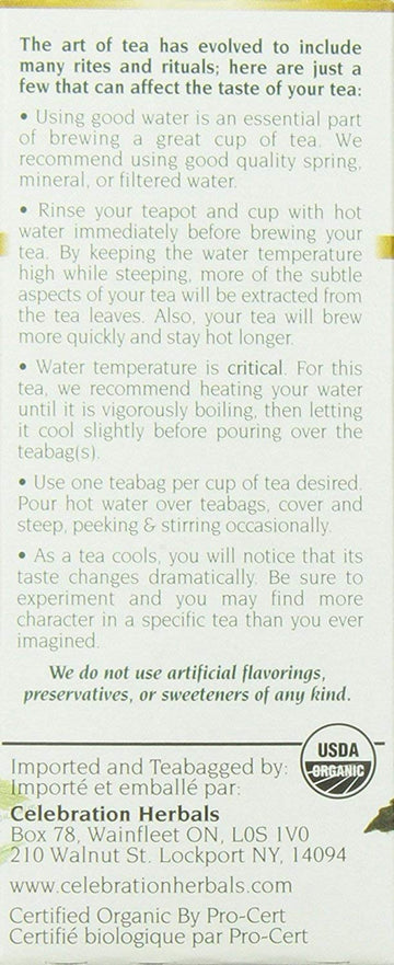 Green Tea Jasmine Premium Organic24 Bagcelebration Herbals