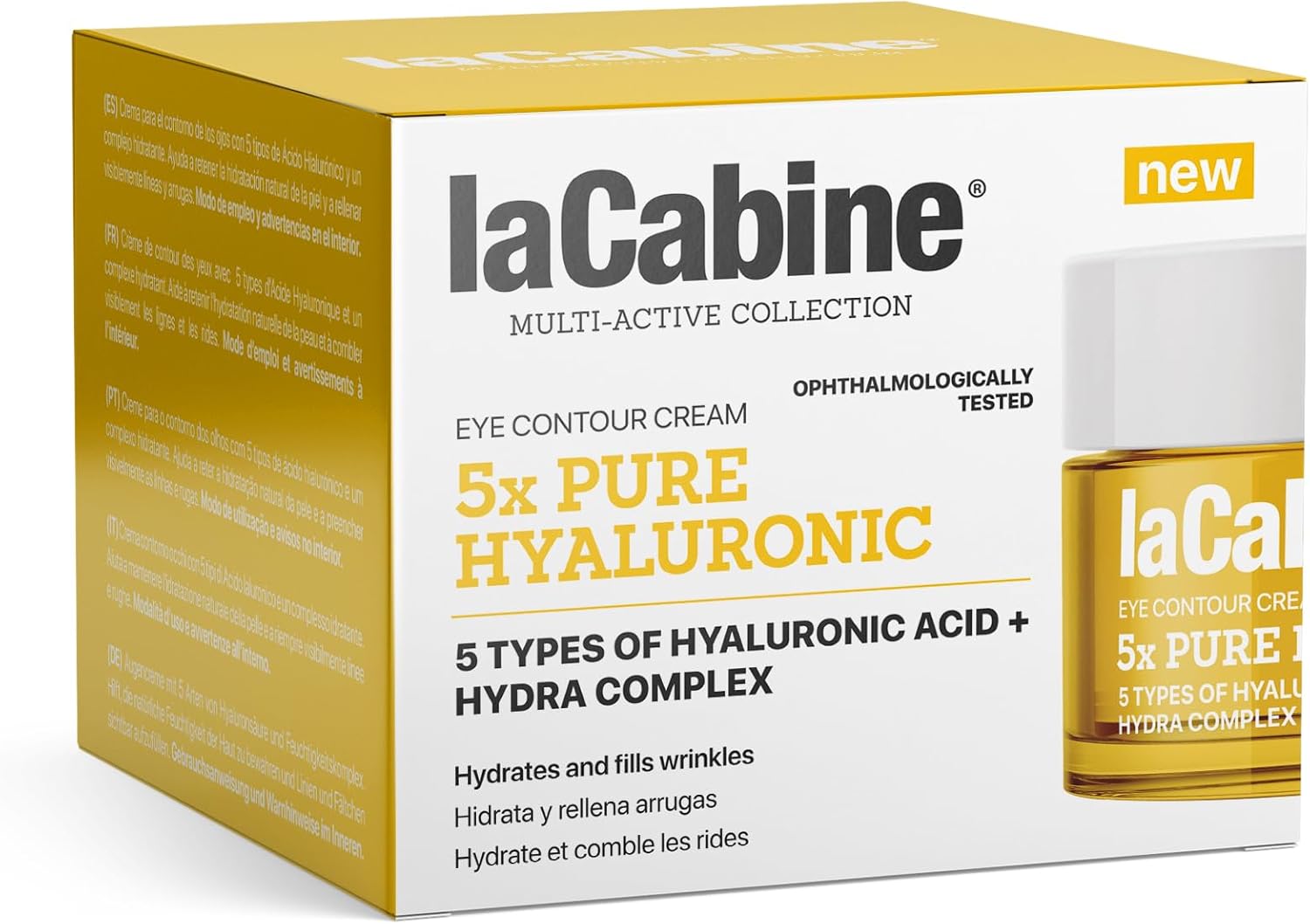 Lacabine 5X Pure Hyaluronic Eye Contour Cream 15Ml – Hydrating And Wrinkle-Smoothing Eye Cream With 5 Types Of Hyaluronic Acid – Targets Fine Lines, Crow’S Feet And Tired Eyes