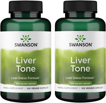Swanson Liver Tone Liver Detox Formula 300 Milligrams 120 Veg Capsules (2 Pack)