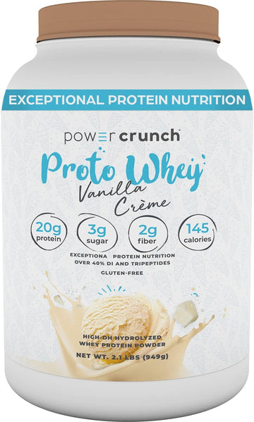 Power Crunch Proto Whey Vanilla Crme Protein Powder, 20g Protein, 26