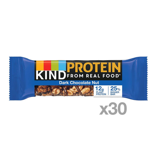 Kind Protein Bars Dark Chocolate Nut, Gluten Free, 12G Protein, 1.76 Oz, Double Dark Chocolate Nut, 30 Count