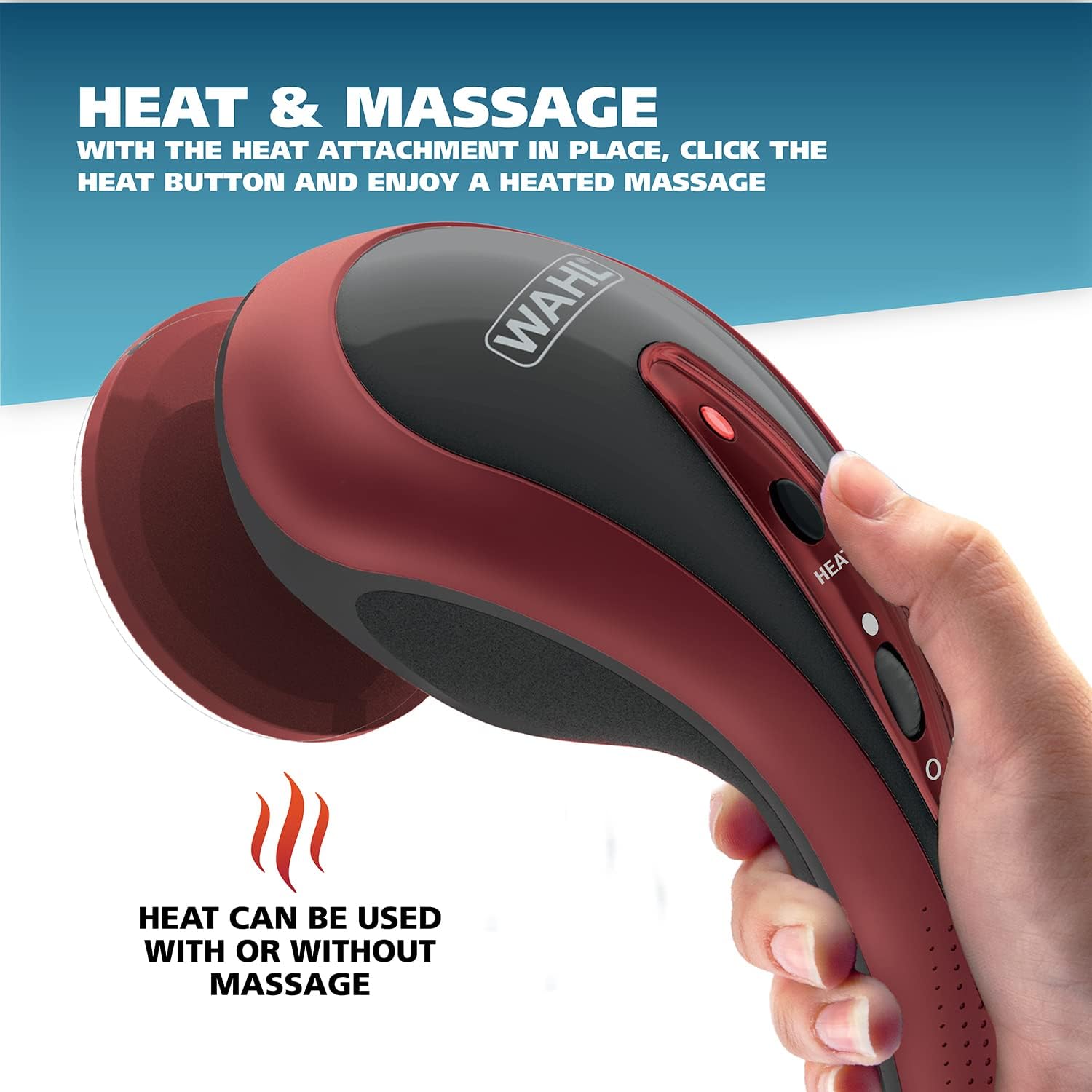 Wahl Clipper Deluxe Heated Therapy Corded Handheld Rotary Massage Kit - 8 Unique Attachments for Back Massage, Neck Massage, Leg Massage, Hand Massage, and More – FSA Eligible - Model 4344 : Health & Household