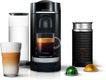 Nespresso Vertuoplus Deluxe Coffee And Espresso Machine By De'Longhi With Milk Frother, 4 Cups, Piano Black