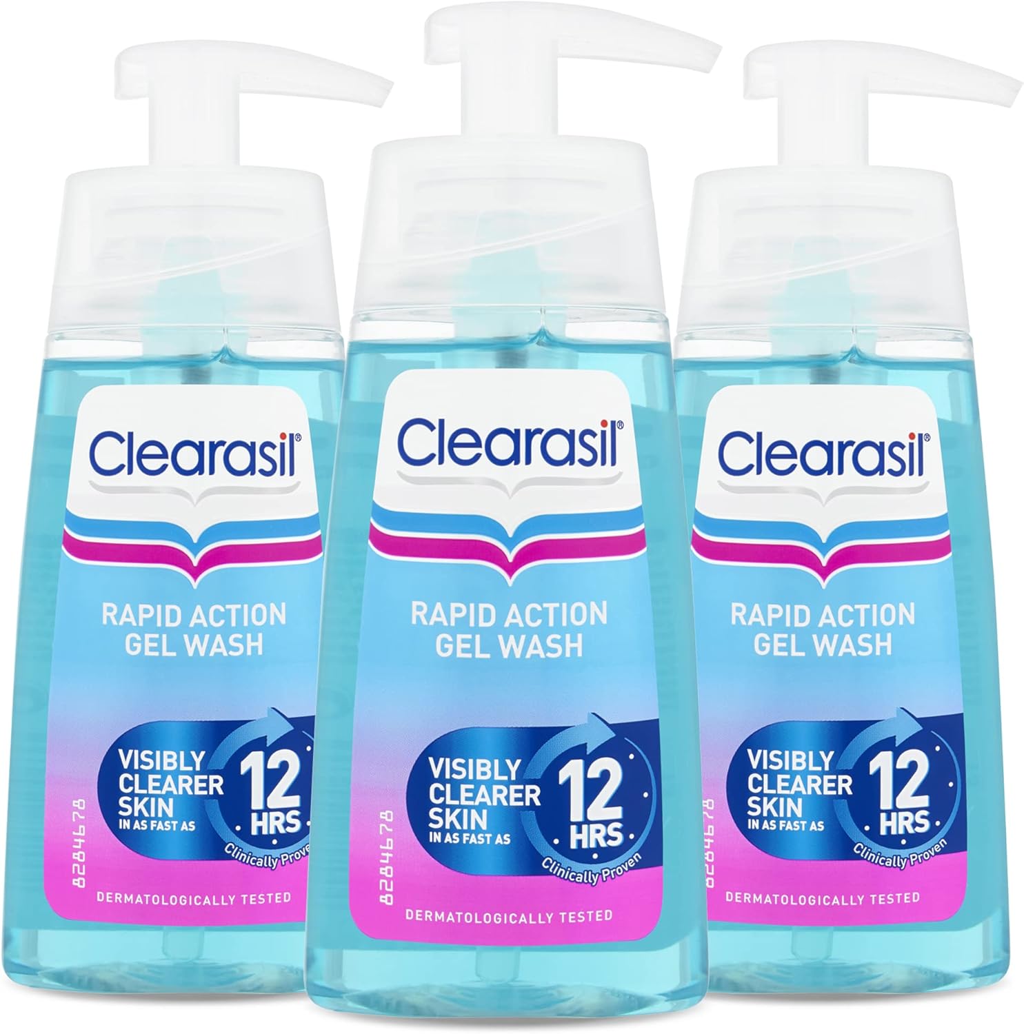 Clearasil Ultra Rapid Action Gel Wash, Unclog Pores For A Visibly Clearer Skin, Remove Dirt & Spots, Pack Of 3 x 150ml