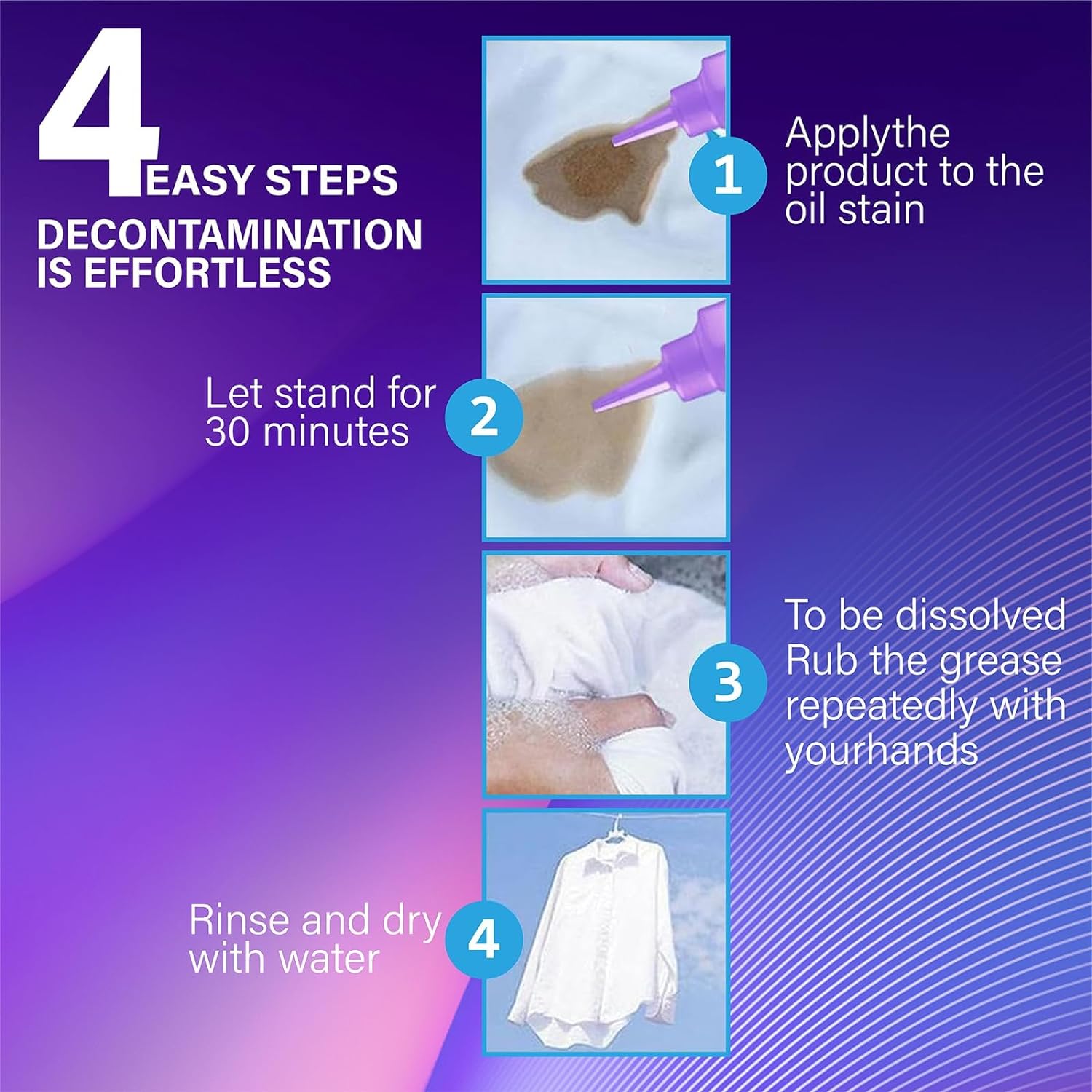 Active Enzyme Laundry Stain Remover, BGYVNU Enzyme Clothing Stain Remover, Active Enzyme Stain Remover,Stubborn Stains Cleaner,Clothes Oil Stain Remover 120ML(3pcs) : Health & Household
