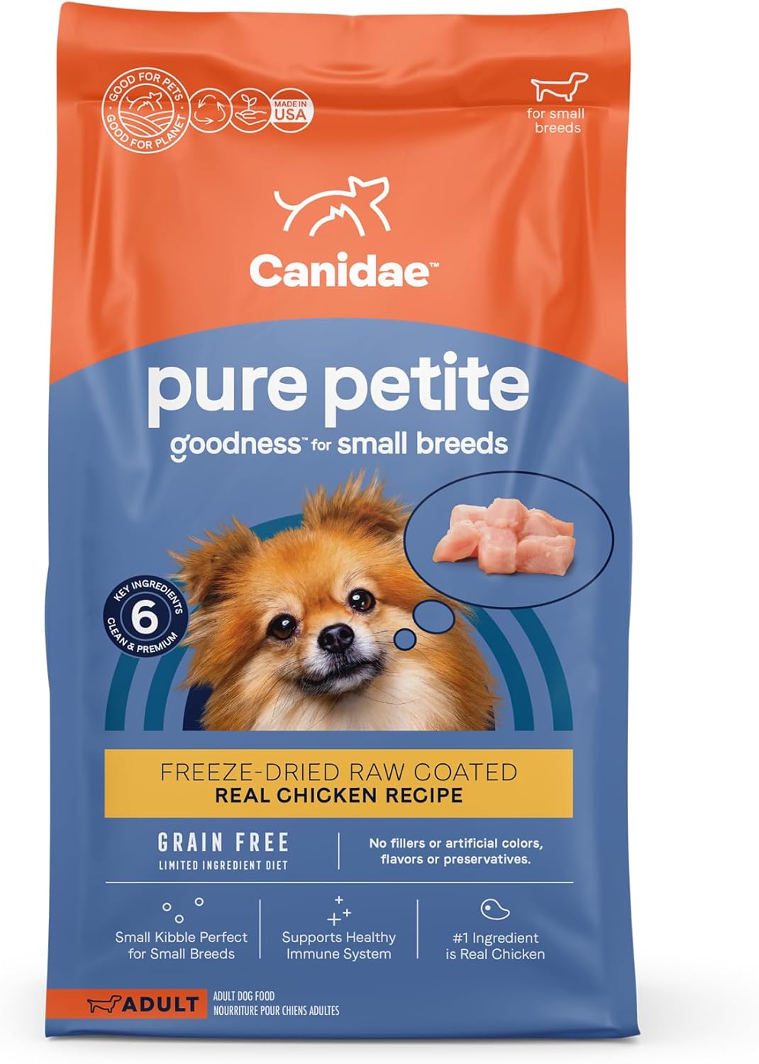 Canidae Pure Petite Freeze-Dried Raw Coated Recipe With Real Chicken Dog Dry 10 Lbs