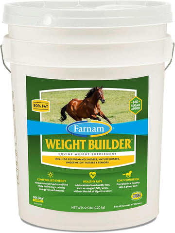 Farnam Weight Builder Horse Weight Supplement, Helps Maintain Optimal Body Condition With No Sugar Added, 22.5 Pounds, 90 Day Supply