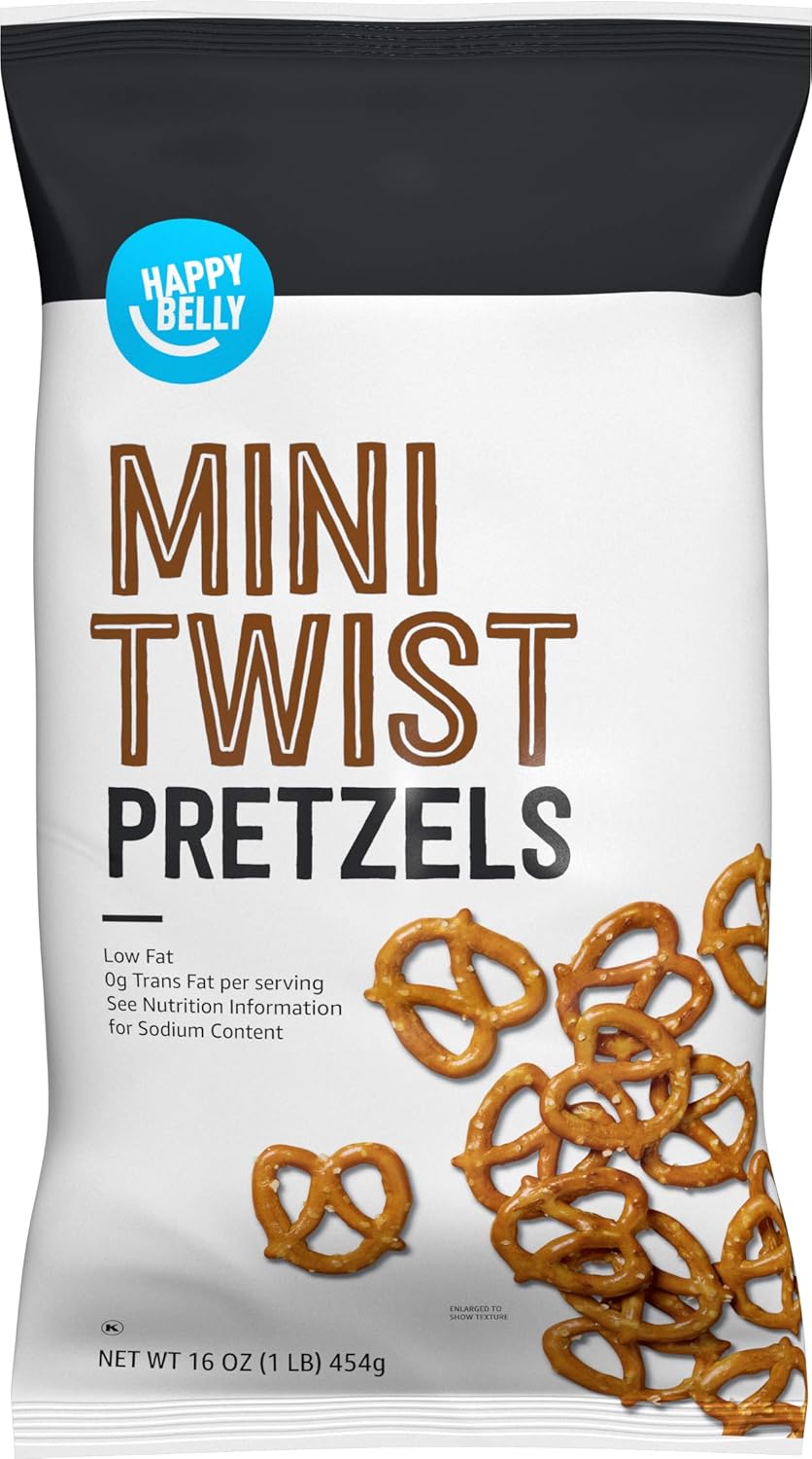 Amazon Brand - Happy Belly Mini Twist Pretzels, 1 Pound (Pack Of 1)